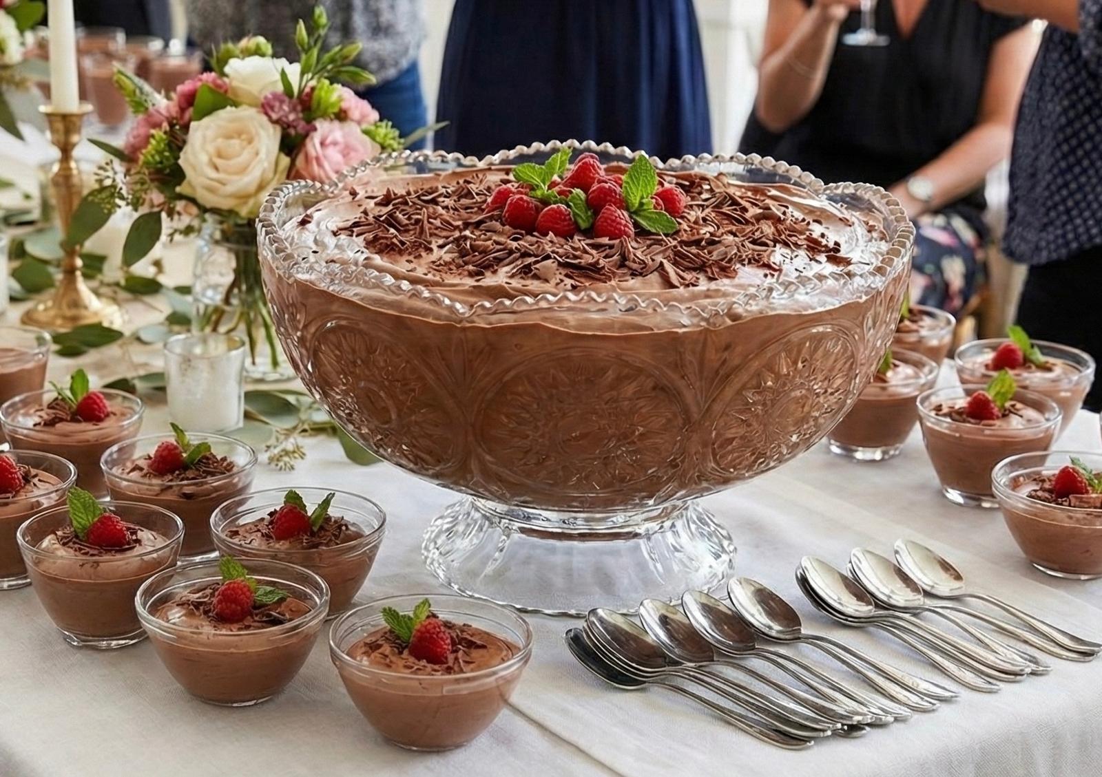 Dessert mousse au chocolat, traiteur pour réception en Normandie